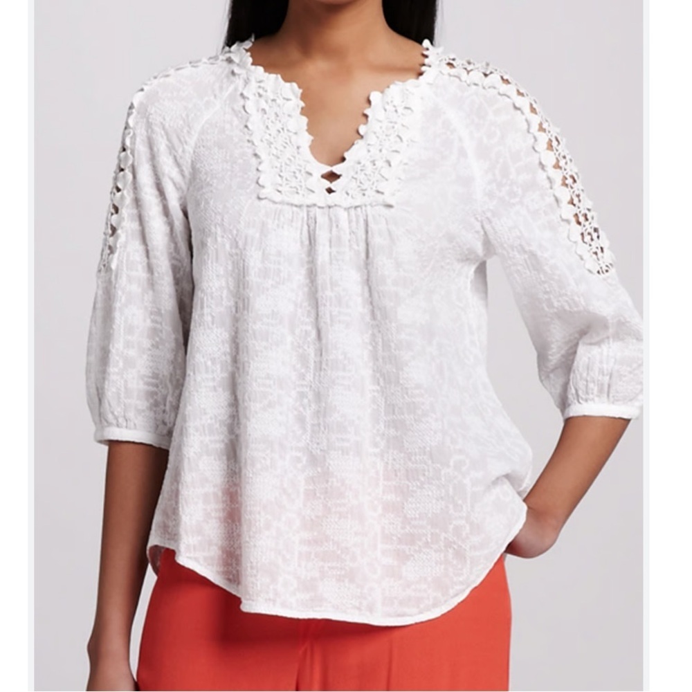 XCVI Women’s Crochet Detail Top
